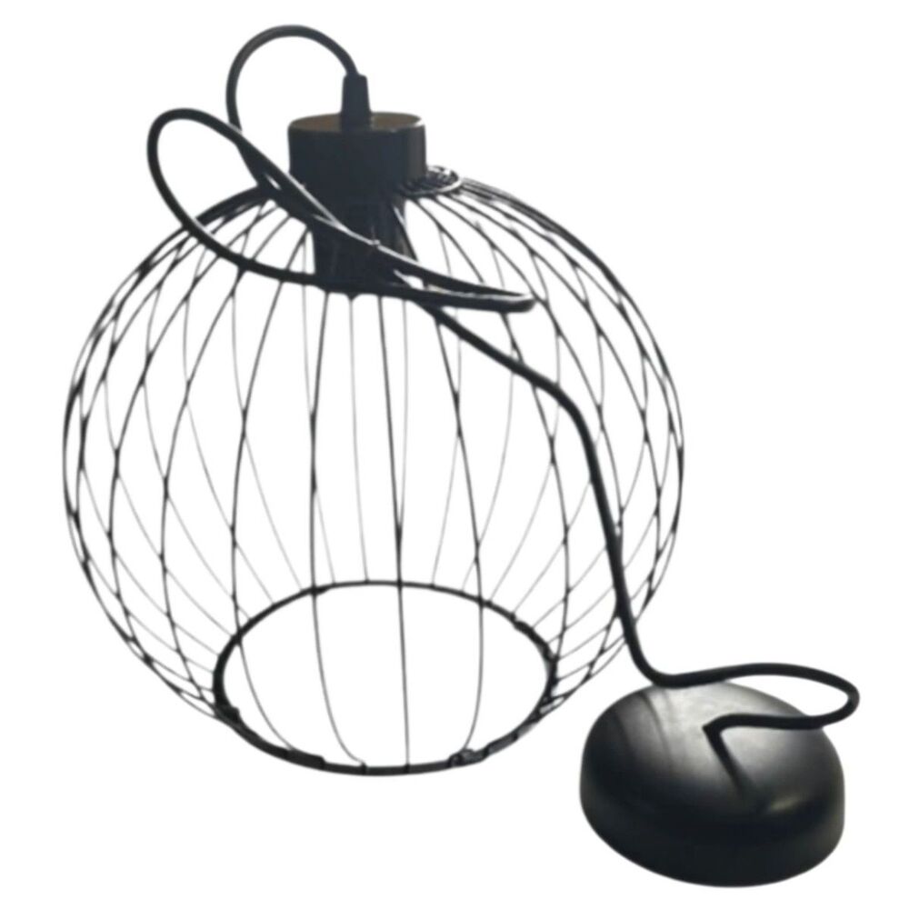 Globotech Black Ball Modern Industrial Chandelier – DIY Metal Cage Pendant Light